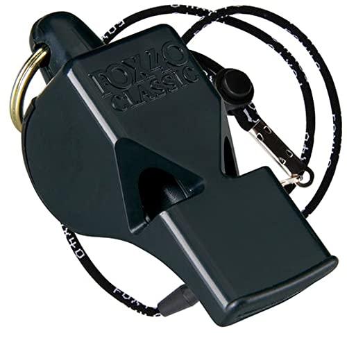 Fox 40 Classic Official Whistle for Sports with Break Away Lanyard (Black)  
Fox 40 Classic Official Whistle for First R