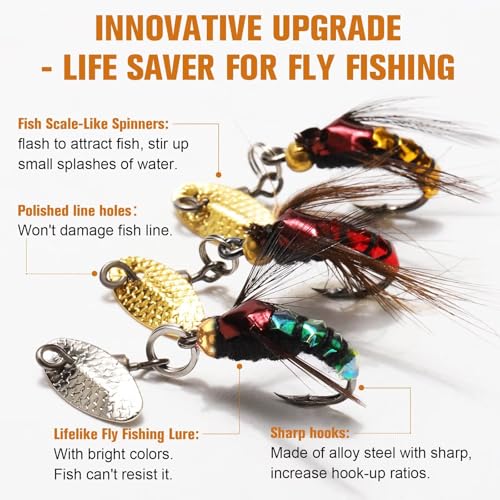 Dovesun Wet Flies Lures for Bass Fishing
| Dovesun Wet Flies with Spinner for Pike
| Dovesun Wet Flies Lures for Fly Fi