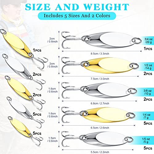 **30 Pieces Hard Metal Gold Silver Fishing Spoons Lures for Saltwater Freshwater Huge Distance Cast**
| **30 Pieces 1/5